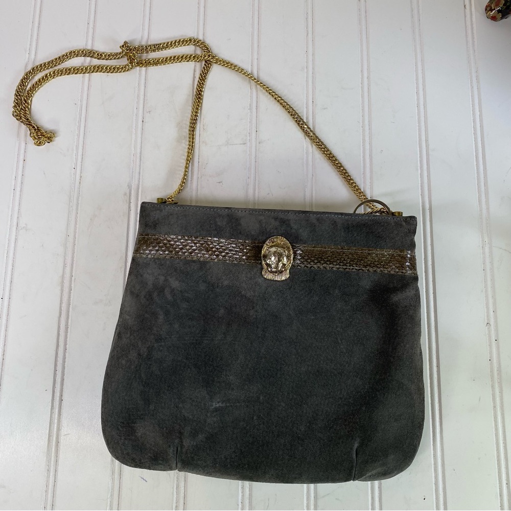Vintage Ruth SaltzGray suede purse